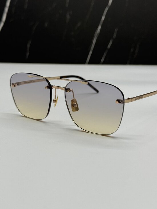 NEW SAINT LAURENT SL309 RIMLESS 004 SUNGLASSES UNISEX GOLD/PURPLE GRADIENT main image 10